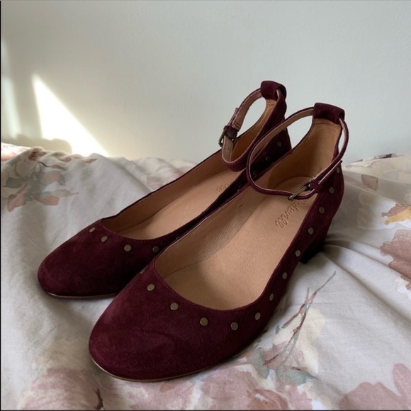 Madewell Wine Block Heels - Picture 2 of 8